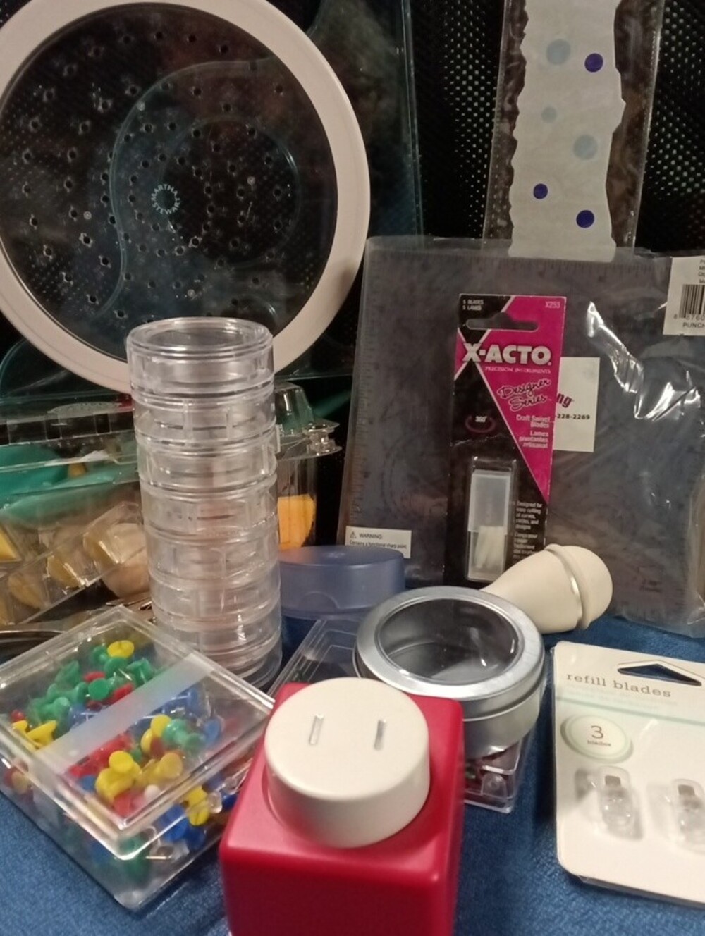 Assorted Craft Tools and Accessories - Clear, White, Red, Blue - Picture 2 of 12